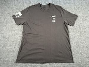 Nine Line Shirt Mens XXXL Grey Short Sleeve I Stand National Anthem Military USA